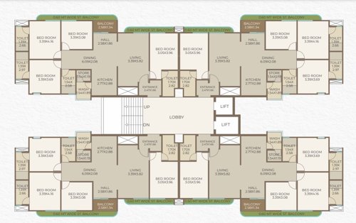  vande-mataram Tower A & B Cluster Plan from 2nd to 14th Floor