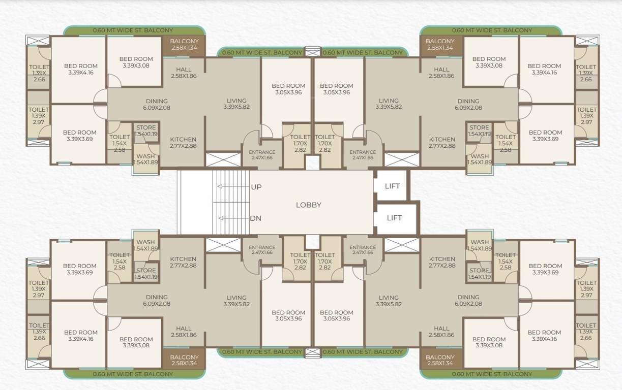  vande mataram Tower A & B Cluster Plan from 2nd to 14th Floor