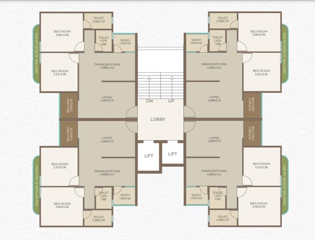  vande mataram Tower E, F, G, H & I Cluster Plan from 2nd to 14th Floor