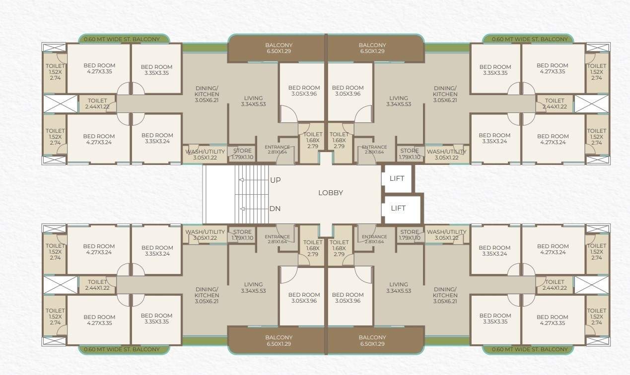  vande mataram Tower M & L Cluster Plan from 2nd to 14th Floor
