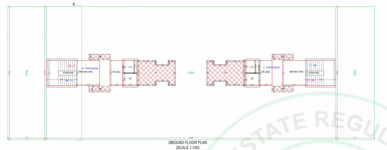  the sky Block   B C Cluster Plan for ground Floor
