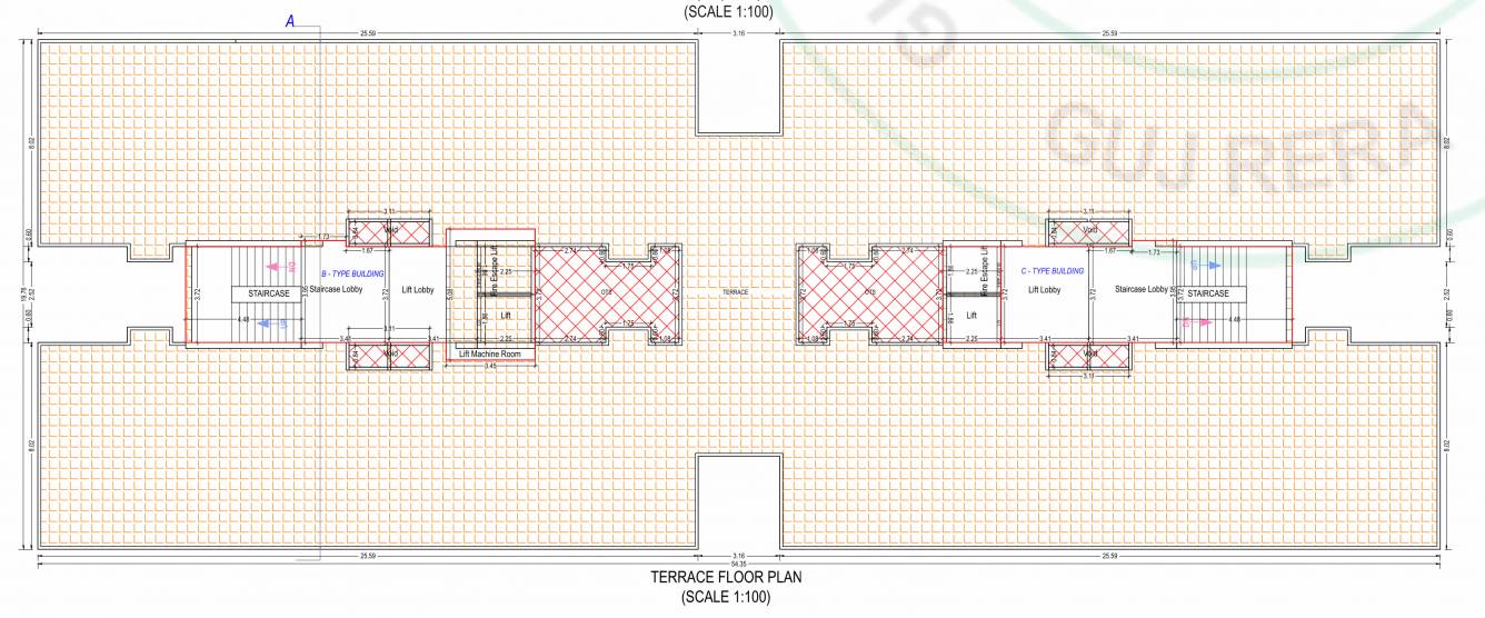  the sky Block   B C Cluster Plan for terraceFloor