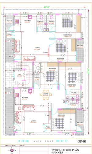  narayanadri-enclave Narayanadri Enclave Cluster Plan from 1st to 4th Floor