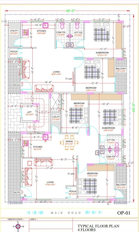  narayanadri enclave Narayanadri Enclave Cluster Plan from 1st to 4th Floor