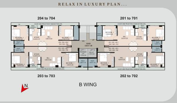  luxuria-platinum Block B Cluster Plan from 2nd to 7th Floor