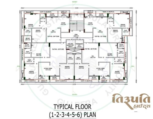  tirupati-height Block A Cluster Plan from 1st to 7th Floor