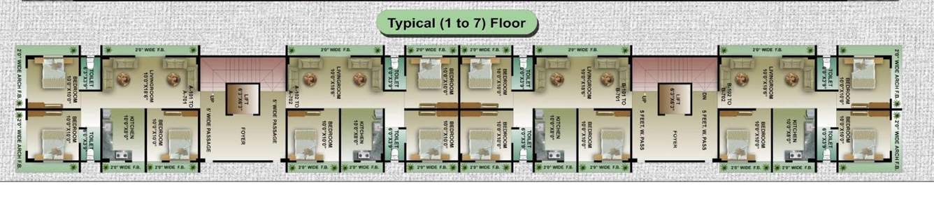  humaira heights Block A Cluster Plan from 1st to 7th Floor