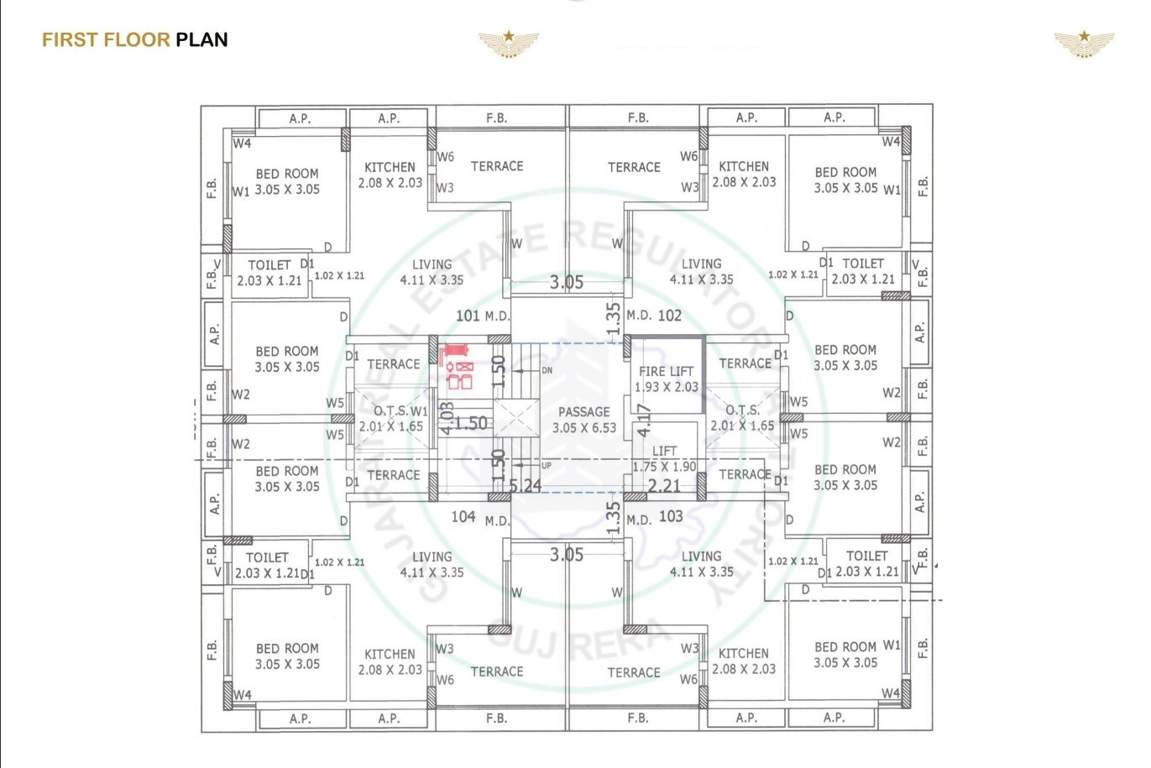  dwarika elite Block A Cluster Plan 1st Floor