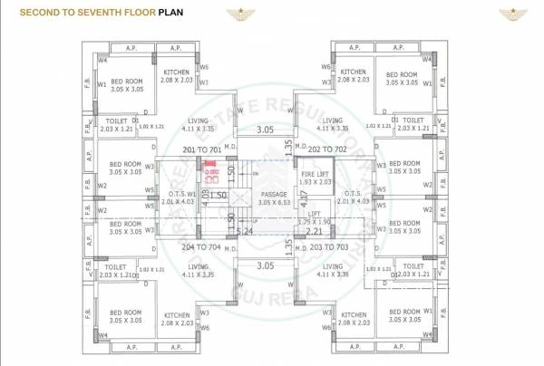  dwarika-elite Block A Cluster Plan from 2nd to 7th Floor