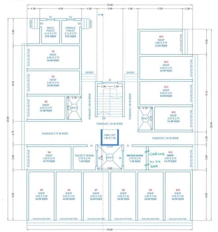  hardik complex Wing B Cluster Plan Ground Floor