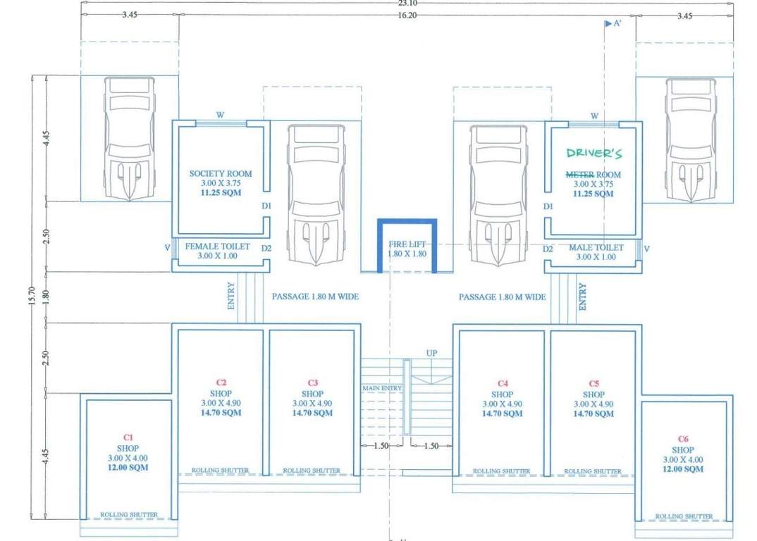  hardik complex Wing C Cluster Plan Ground Floor