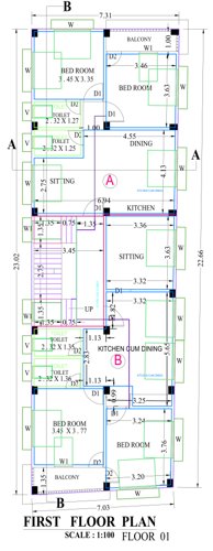  jamuna-apartment Jamuna Apartment Cluster Plan for 1st Floor