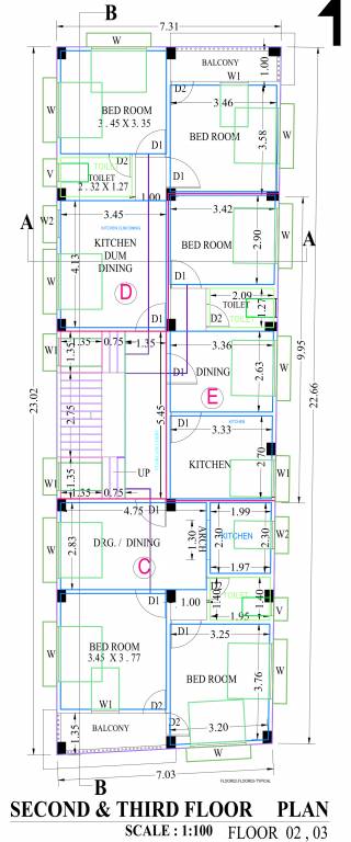  jamuna apartment Jamuna Apartment Cluster Plan for 2nd Floor