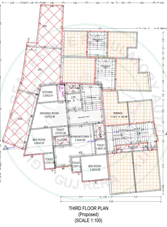  sanjari india park Tower A Cluster Plan for 3rd Floor