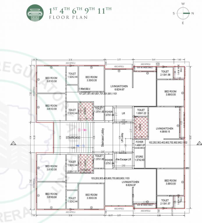  luxuria A Cluster Plan from 1st to 11th Floor