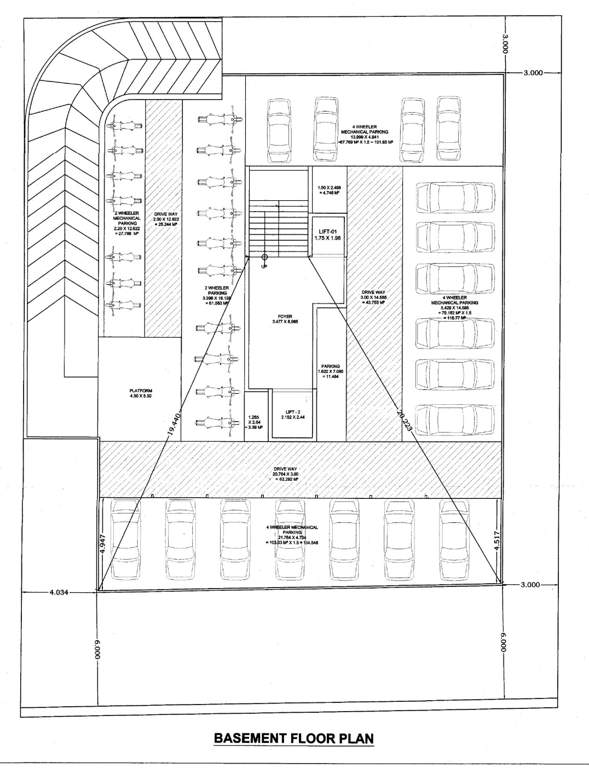  vandemataram prime Block A Cluster Plan for Basement Plan