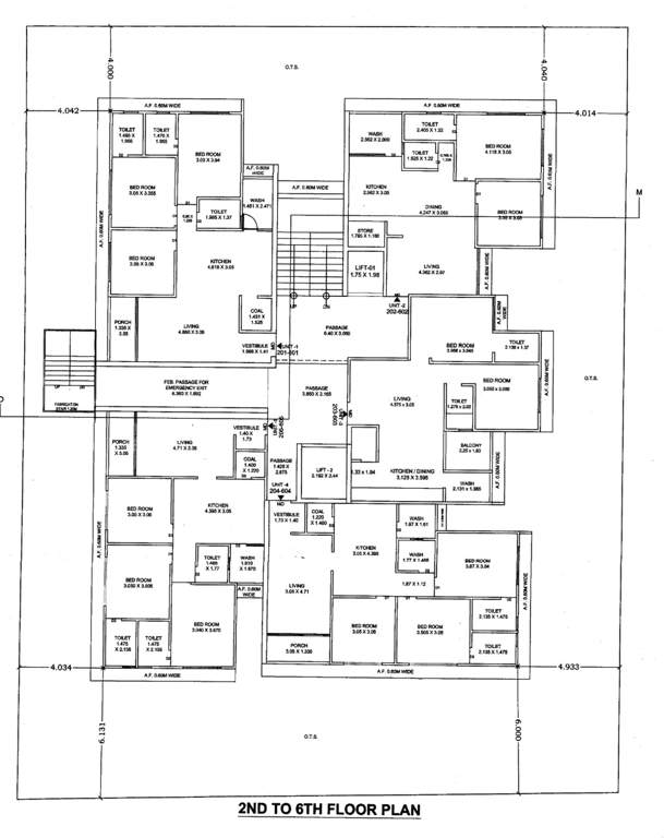  vandemataram prime Block A Cluster Plan from 2nd to 6th Floor