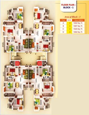 Block 1 Cluster Plan from 1st to 7th Floor aranyak-society Block 1 Cluster Plan from 1st to 7th Floor