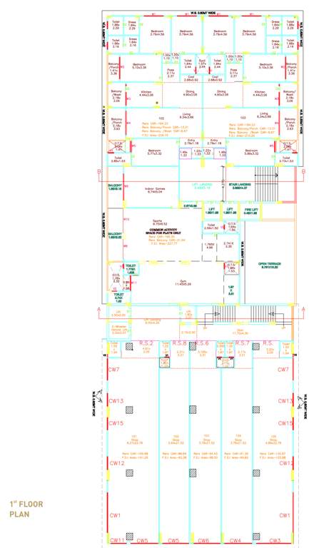  centroid luxuria Tower B Cluster Plan for 1st Floor