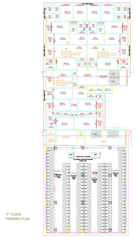  centroid luxuria Tower B Cluster Plan for 7th  Floor parking