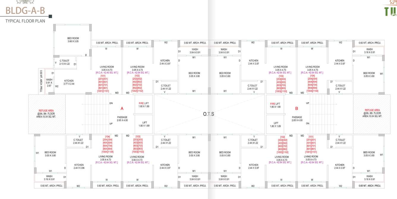  tulsi patra Tower A B Cluster Plan from 1st to 11th Floor