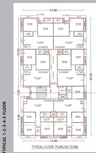  alaknanda-co-operative-housing-society Block - A Cluster Plan from 1st to 5th Floor