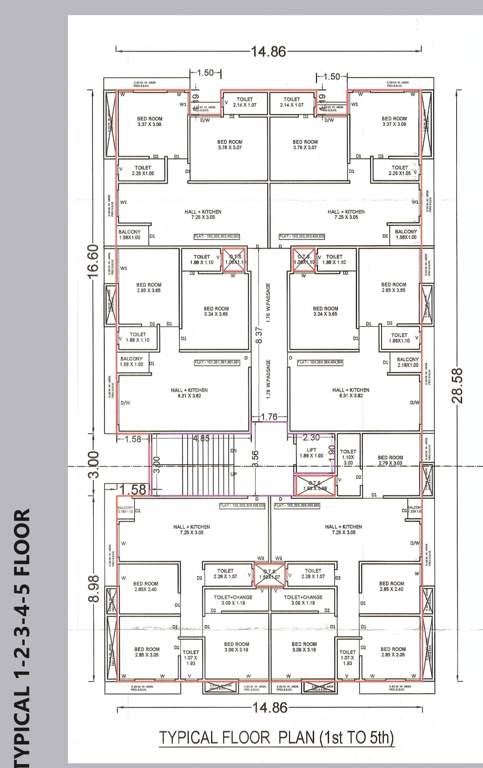  alaknanda co operative housing society Block   A Cluster Plan from 1st to 5th Floor