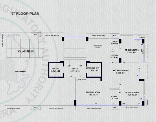  elegance Elegance Tower A Cluster Plan from 1st to 7th Floor
