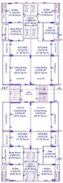  infinity-enclave Cluster Plan from 2nd to 4th Floor
