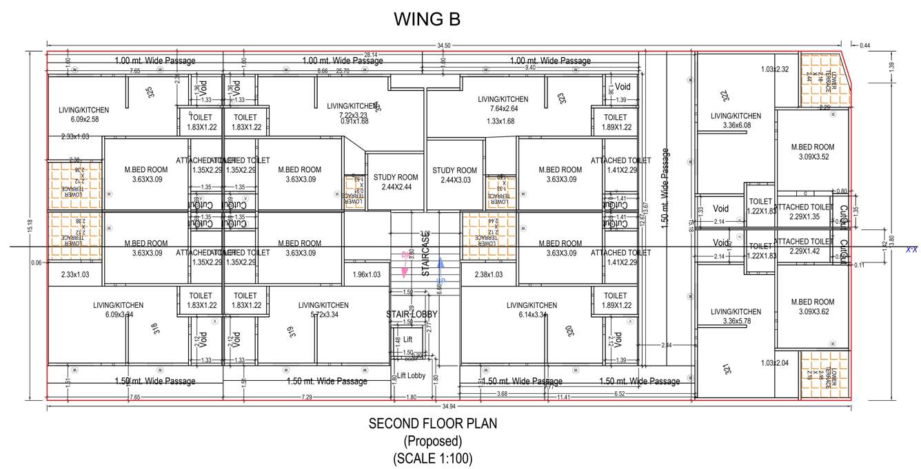  balaji trade center Wing B Cluster Plan for 2nd Floor