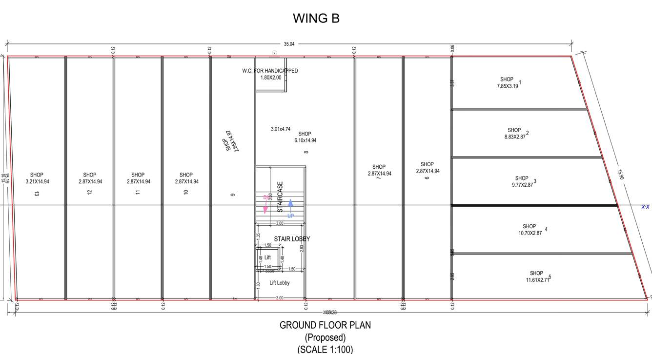 balaji trade center Wing B Cluster Plan for ground Floor