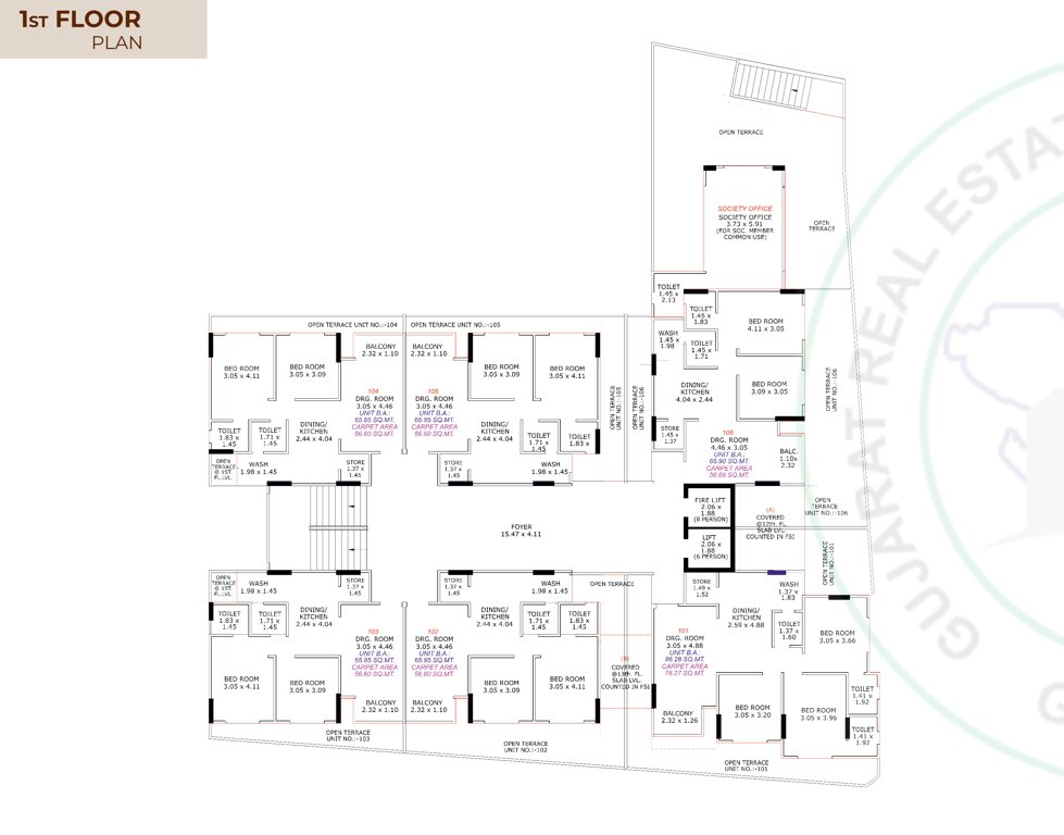  shivmani lake view Block A Cluster Plan for 1st Floor
