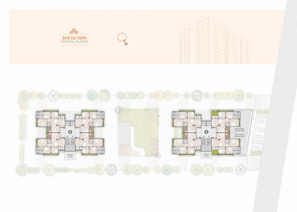  kailashaa A & B Cluster Plan from 1st to 14th Floor
