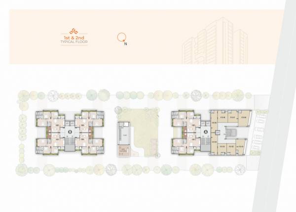  kailashaa A & B Cluster Plan from 1st to 2nd Floor