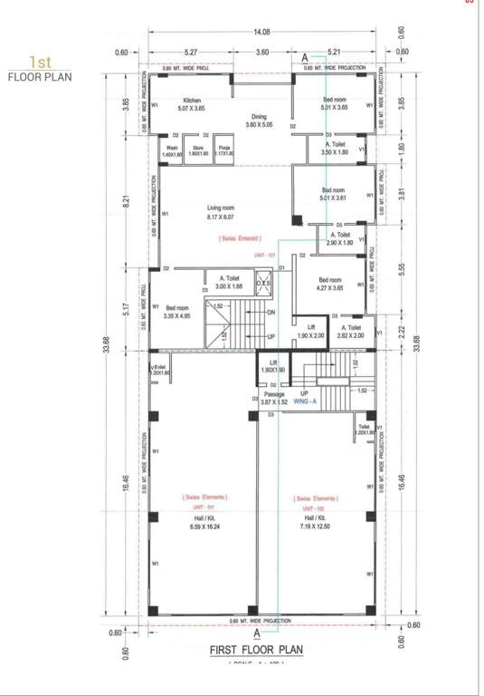 swiss junction Swiss Junction Wing A&B Cluster Plan from 1st to 5th Floor