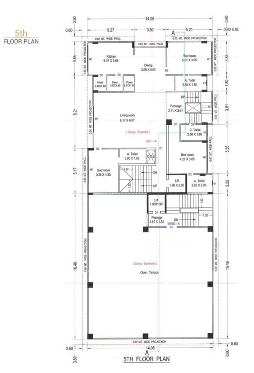 swiss junction Swiss Junction Wing A&B Cluster Plan from 1st to 5th Floor