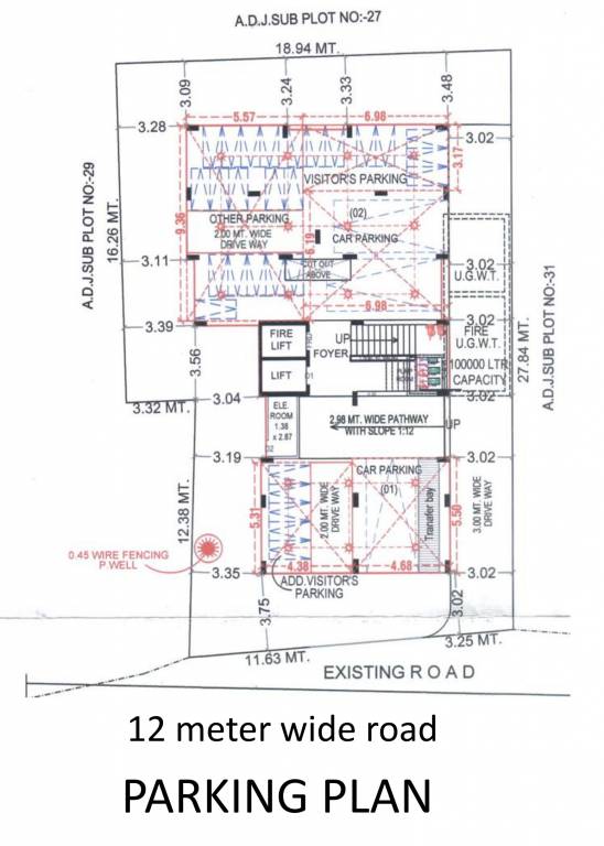  vraj residency A Cluster Plan for parking Floor