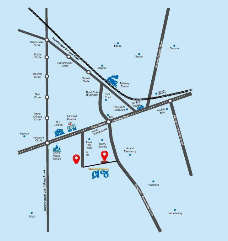  vraj residency Location Plan