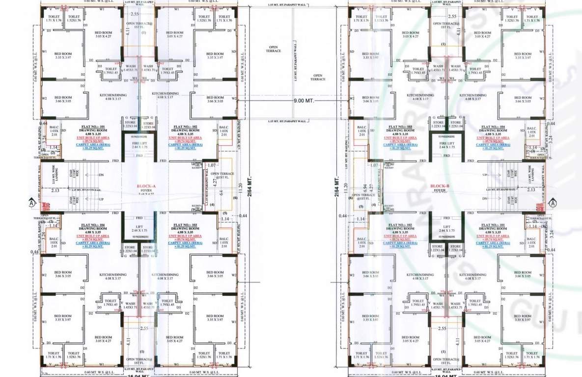  aditya heights Block A+B Cluster Plan from 1st to 12th Floor