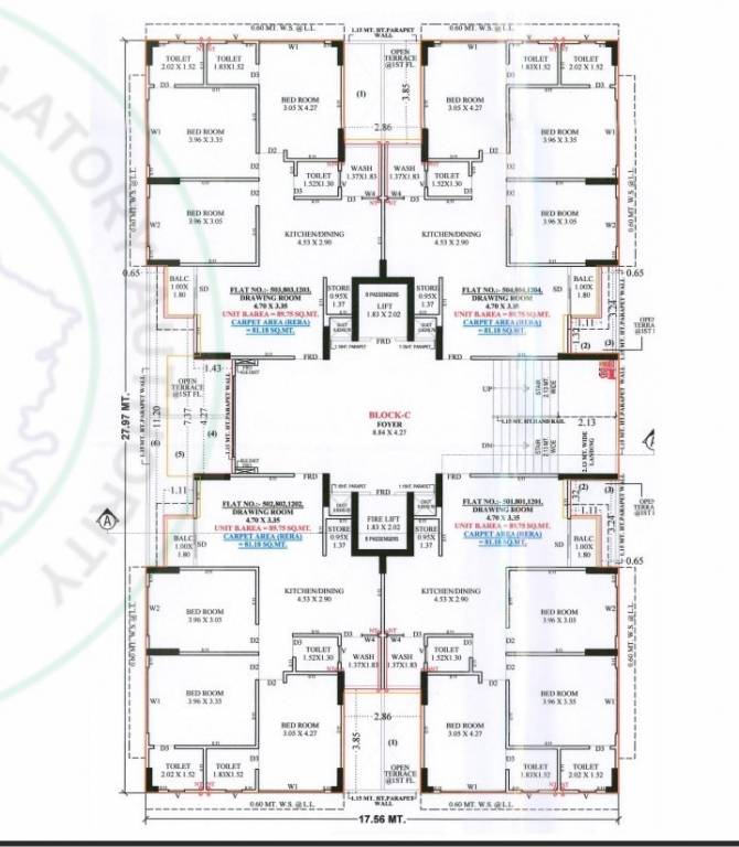  aditya heights Block C Cluster Plan from 1st to 12th Floor