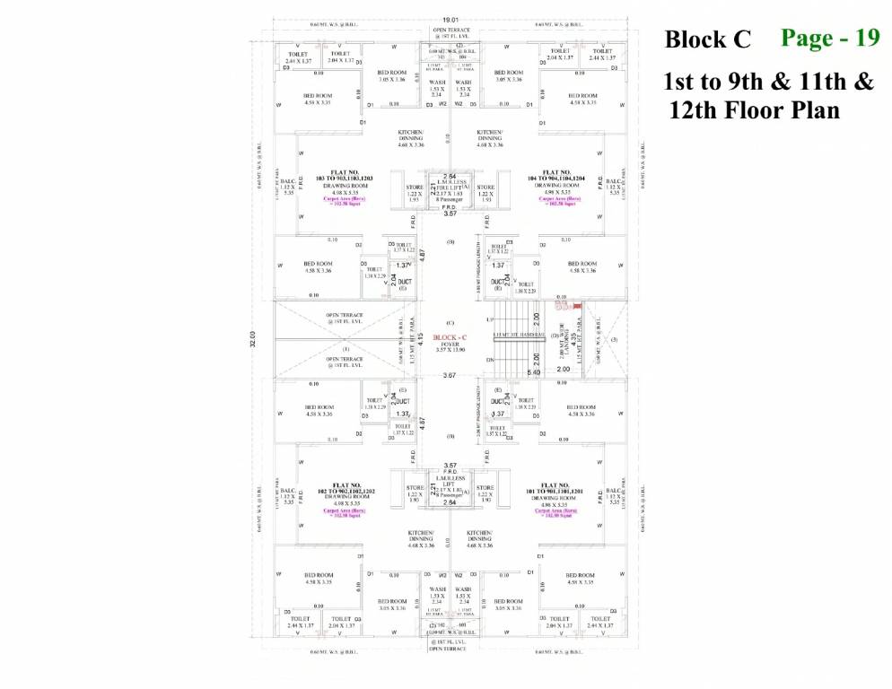  swastik Block C Cluster Plan from 1st to 12th Floor