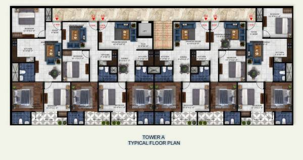  rb-edifice Tower A Cluster Plan from 1st to 5th Floor