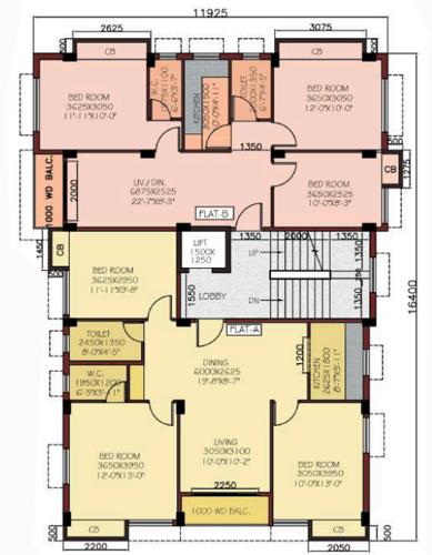  trinetra Trinetra Cluster Plan from 1st to 4th Floor