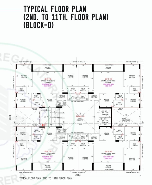 nest richmond BLOCK D Cluster Plan from 2nd to 11th Floor