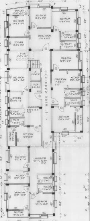 s v homely villas Cluster Plan from 1st to 3rd Floor