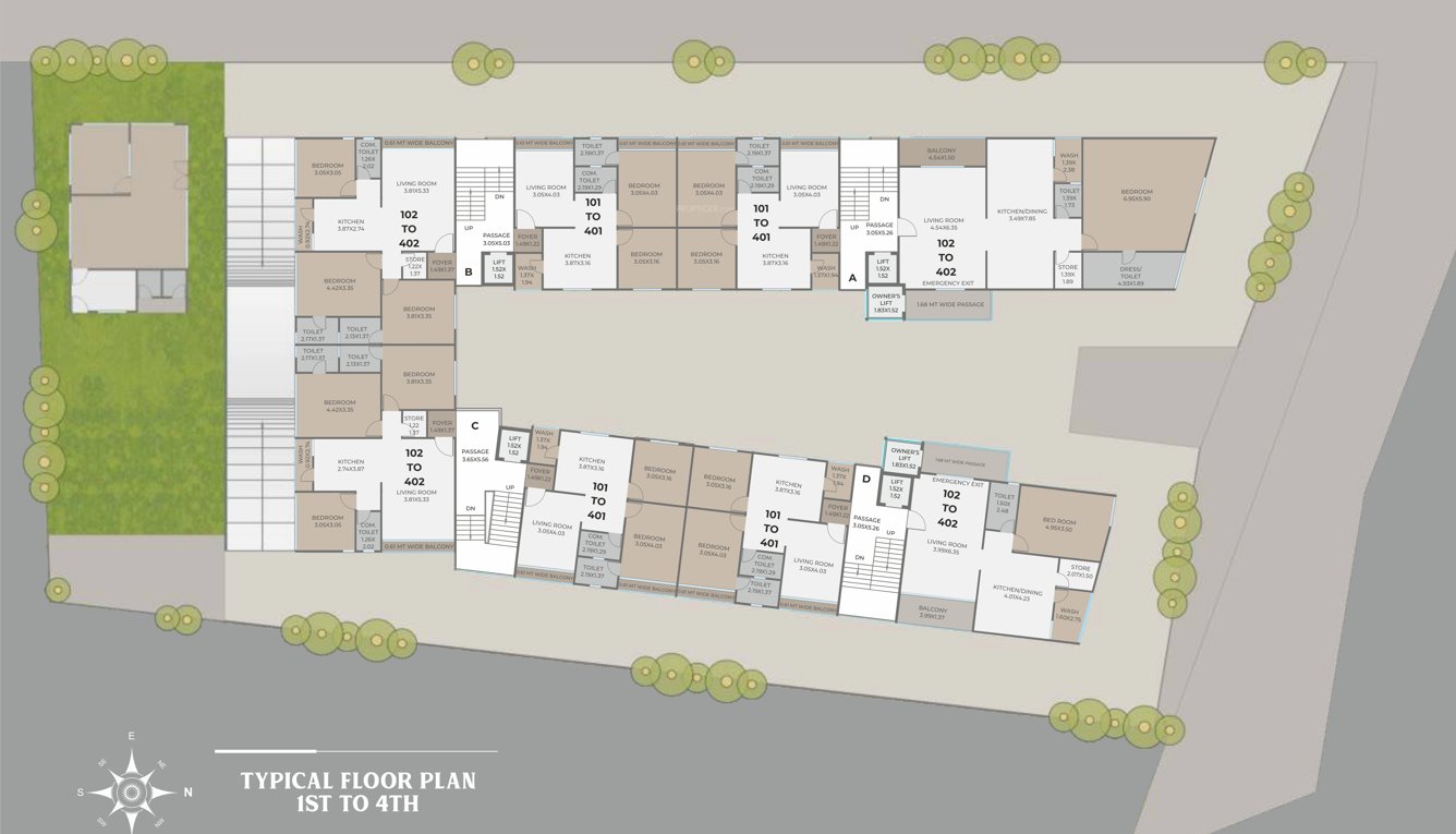 keizer resicom plazaa Tower D Cluster Plan from 1st to 4th Floor
