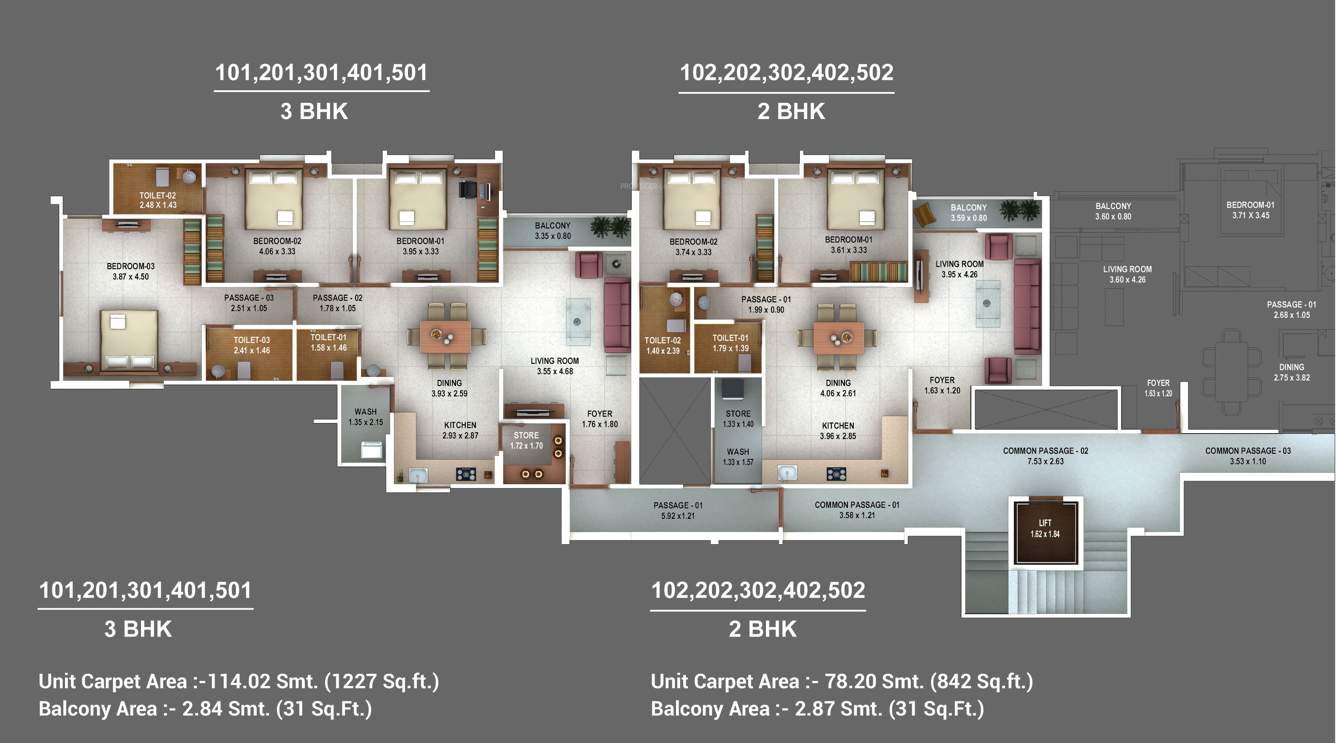  plaza tower d Cluster Plan from 1st to 5th Floor