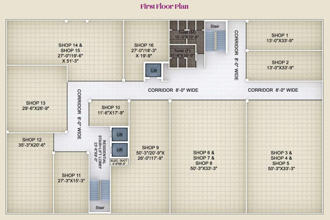  s k tower 14 S K Tower 14 Cluster Plan for 1st Floor
