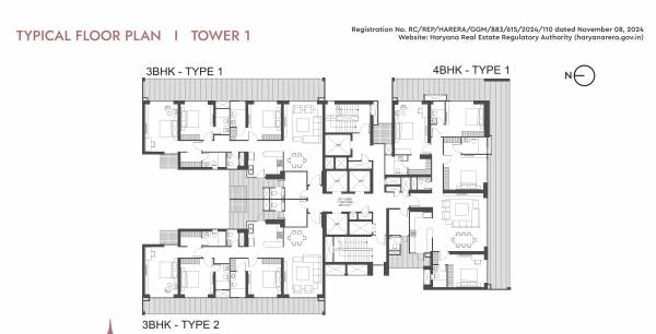  godrej-astra Tower 1 Cluster Plan for Typical Floor