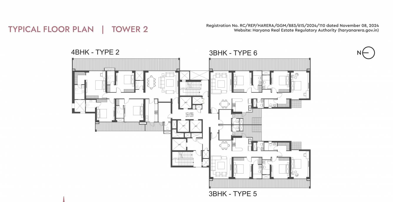  godrej astra Tower 2 Cluster Plan for Typical Floor